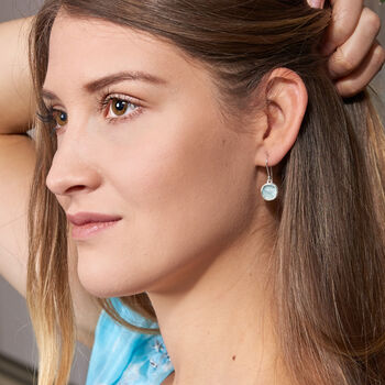 Aquamarine Gemstone March Birthstone Earrings, 2 of 5