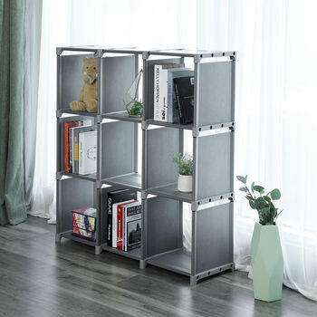 Nine Cubes Bookshelf Organiser Storage Shelves Rack, 2 of 7