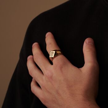 Personalised Gold Signet Ring For Men And Women, Engraved Initials, 2 of 12