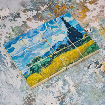 Van Gogh 'Cypresses' Tiles Biscuits Gift Set, 12 Pieces, 8 of 11