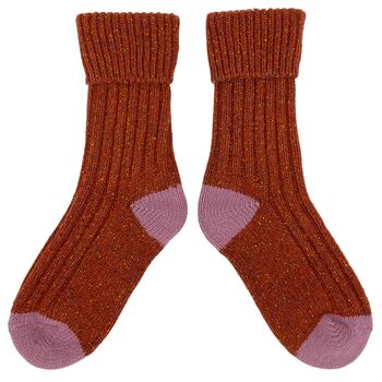 Recycled Silk And Lambswool Blend Cosy Ribbed Socks, 3 of 12