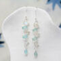 Rainbow Moonstone And Aqua Chalcedony Drop Earrings, thumbnail 1 of 6