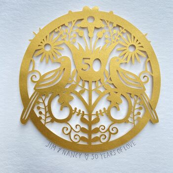 50th Anniversary Personalised Paper Cut, 6 of 12