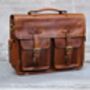 Top Grain Leather Briefcase Laptop Bag Mens, thumbnail 1 of 12