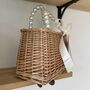 Personalised Pearl Handle Wicker Basket Bag, thumbnail 3 of 4