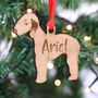 Bedlington Terrier Personalised Wooden Dog Decoration, thumbnail 4 of 8