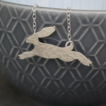 Sterling Silver Watercolour Baby Hare Necklace, 2 of 4