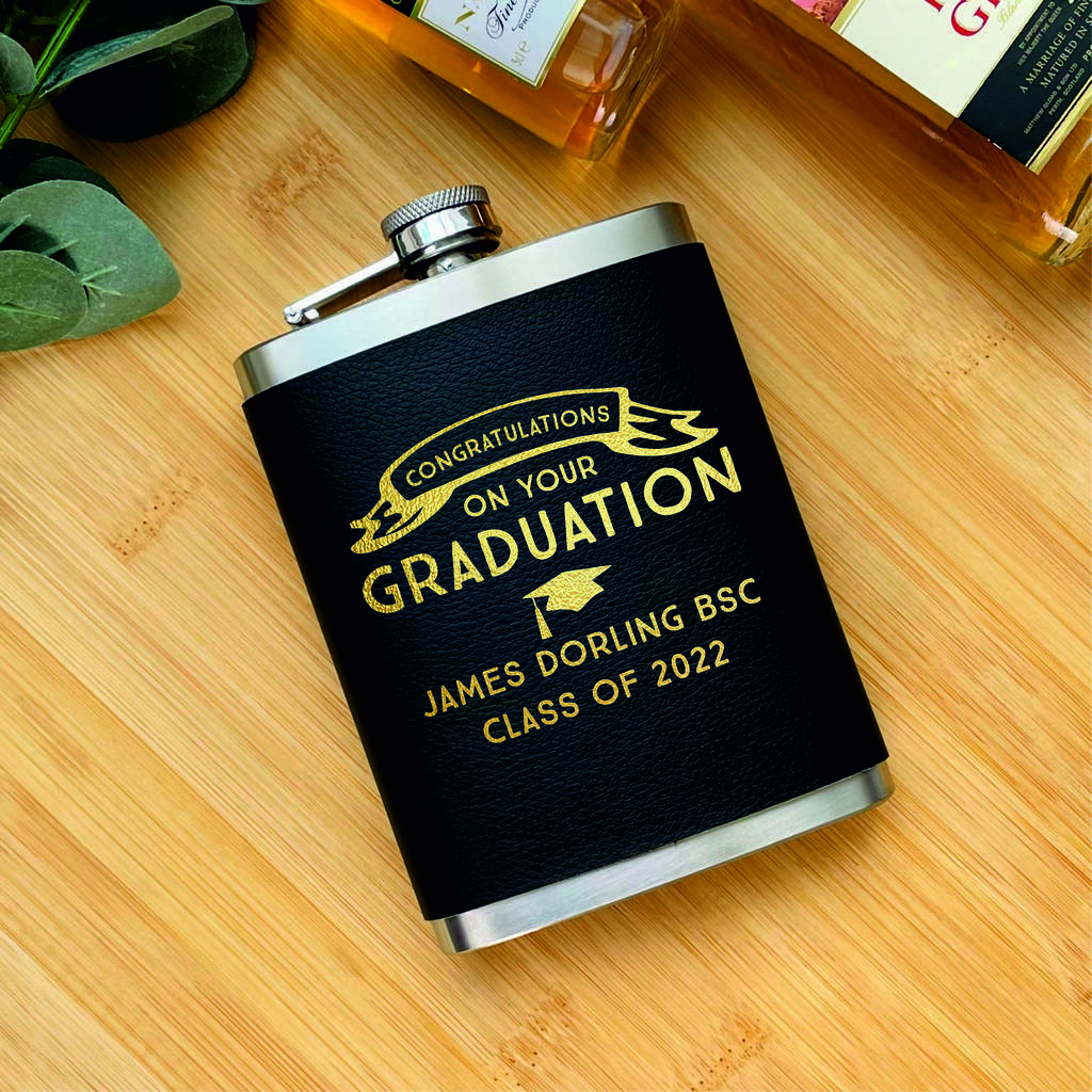 Personalised Graduation Hip Flask, 1 of 2