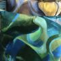 Layers, Velvet Printed Cushion, Turquoise + Green, thumbnail 7 of 8
