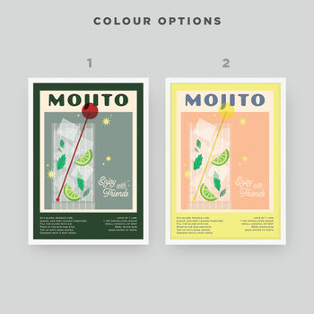 Retro Mojito Cocktail Print, 2 of 12
