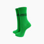 Currently Unsupervised Combed Cotton Glitter Socks In Lime, thumbnail 1 of 4