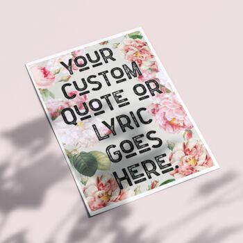 Personalised Quote Vintage Style Floral Print, 3 of 5