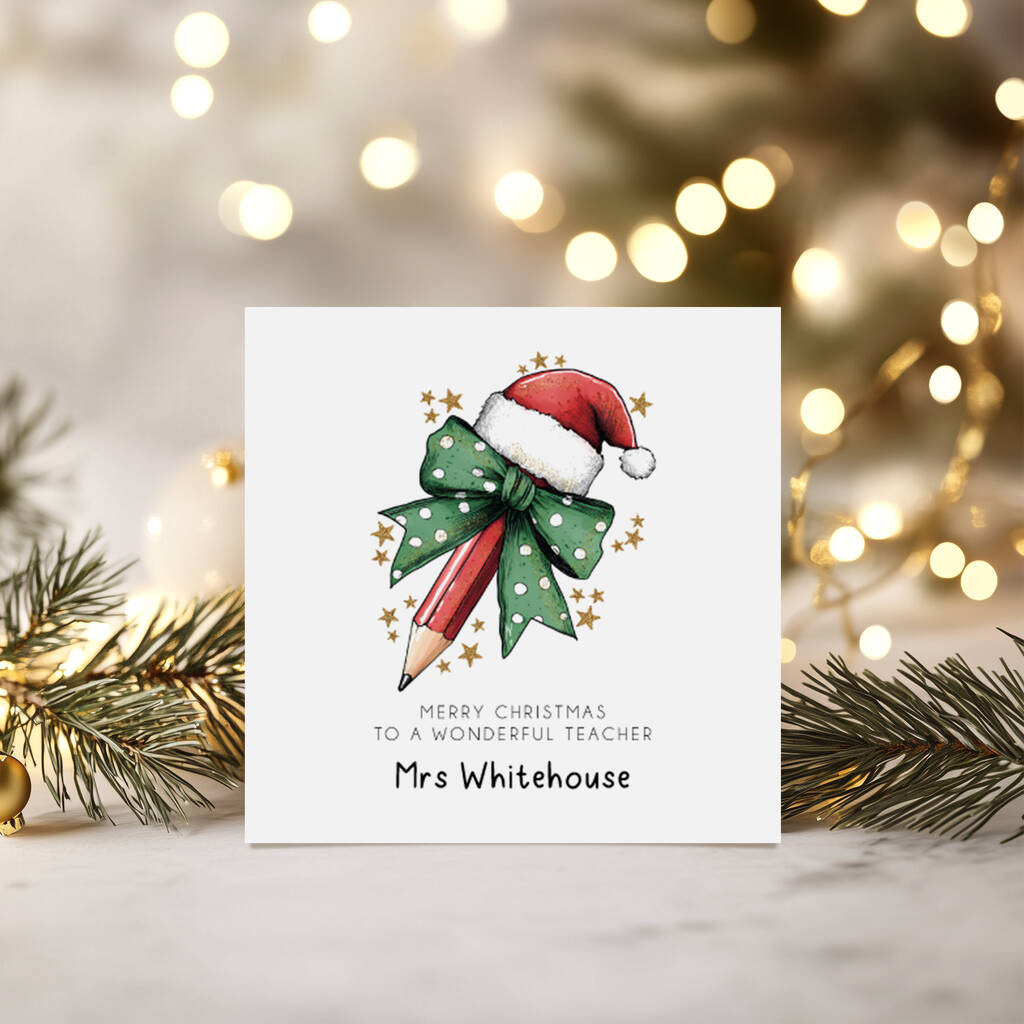 Thank You Teacher/Teaching Assistant, Christmas Card, 1 of 4