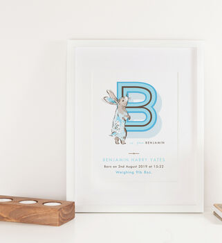 Rabbit Personalised Girls Print, 2 of 2