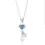 Sterling Silver Heart And Pearl Pendant Necklace With Real Flowers, thumbnail 3 of 11