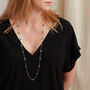 Emerald Pebble Gold Plated Silver Long Chain Necklace, thumbnail 4 of 11