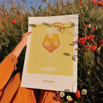 Aperol Spritz Print, Pink And Orange Art, Cocktail Print, 4 of 8