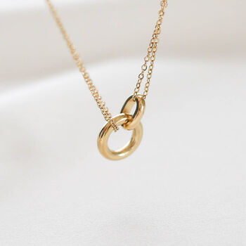 Little Sister Gift. 18k Gold Interlocking Circle Necklace For Younger Sister, 7 of 10
