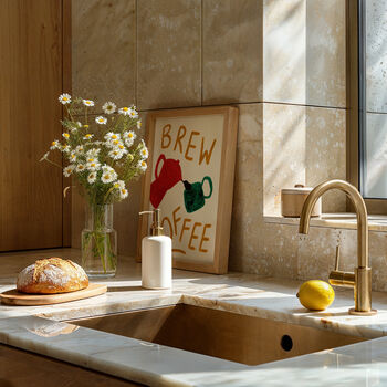 Brew Coffee Hand Painted Kitchen Wall Art Print, 2 of 7