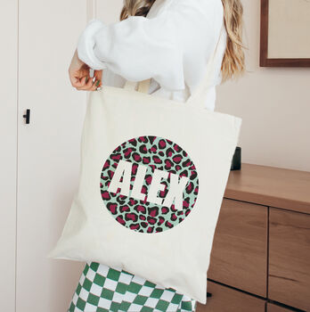 Personalised Leopard Print Tote Bag, 2 of 4