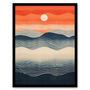 Low Sun High Tide Blue Orange Seascape Wall Art Print, thumbnail 5 of 6