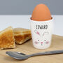 Personalised Easter Bunny Features Ceramic Egg Cup, thumbnail 1 of 4