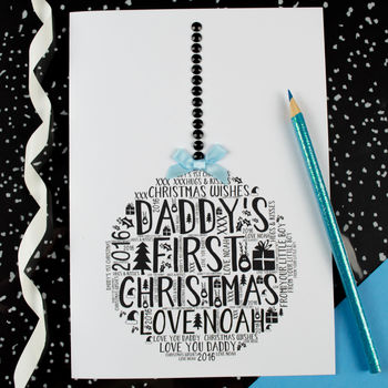 Daddy's First Christmas Son Bauble Card, 3 of 5