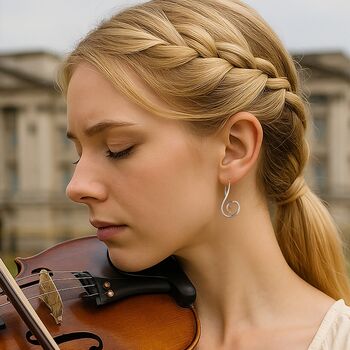 Gold Musical Note Drop Earrings, 3 of 5