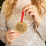 Great Teaching Assistant Gold Christmas Decoration Bauble, thumbnail 2 of 5