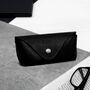 Handmade Personalised Black Leather Hard Glasses Case, thumbnail 1 of 3