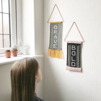 'Be Brave' Motivational Knitted Banner, 4 of 11