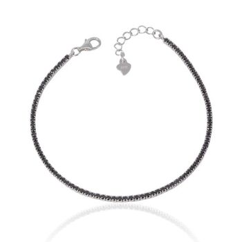 Sterling Silver Mini Black Tennis Bracelet, 4 of 4