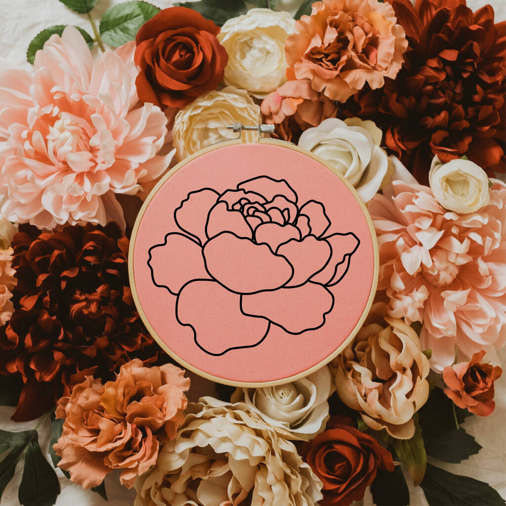 Peony Language Of Flowers Hoop By Edit A Prints