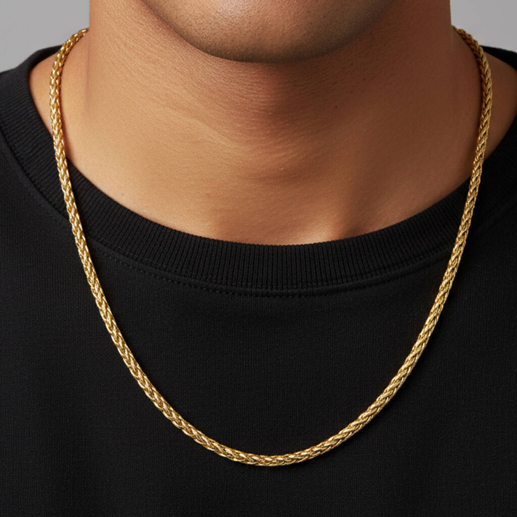 0.1cm,0.3cm Or 0.4cm Men’s Twisted Chain Necklace In Gold Or Silver, Christmas Jewellery Gift, 1 of 11