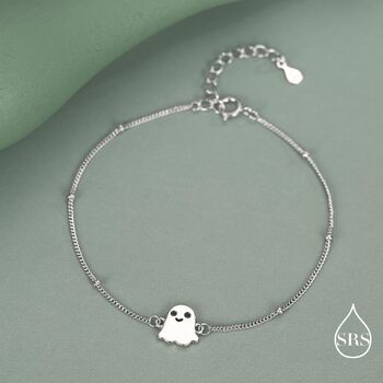 Sterling Silver Ghost Charm Bracelet, 7 of 12