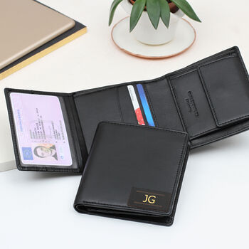 Luxury Leather Personalised Initial Patch Wallet, 2 of 4