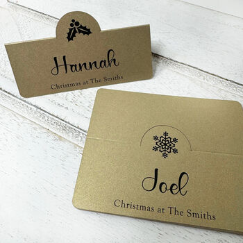 Gold Personalised Christmas Place Cards, 3 of 5