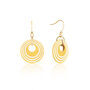 Yellow And White Stripey Circular Earrings, thumbnail 1 of 6