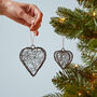 Hand Crafted Metallic Hanging Wire Heart, thumbnail 3 of 7