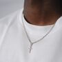 Men's 925 Sterling Silver Mini Cross X Rolo Chain Pendant Necklace Chain For Men, thumbnail 3 of 12