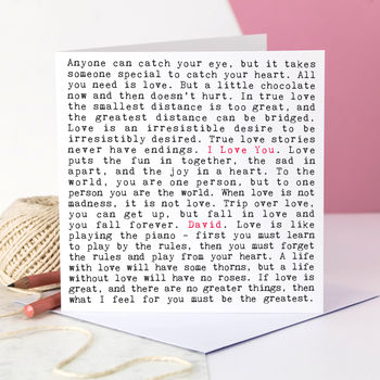 I Love You Love Letter Quotes Card, 2 of 9