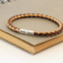 Personalised Sterling Silver Cork Bracelet Natural/Brown, thumbnail 5 of 8