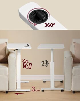 Overbed Table Rolling Standing Desk, 5 of 6