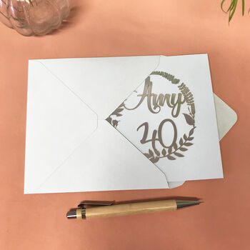 Personalised 40th Floral Birthday Papercut Card, 5 of 12