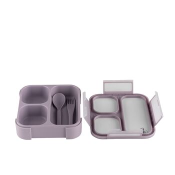 Citron Bento Style Lunch Box With Spoon And Fork, 2 of 5