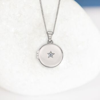 Personalised Small Star Locket In Sterling Silver, 4 of 12
