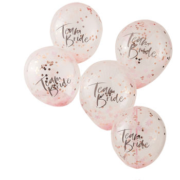 Team Bride Floral Confetti Hen Party Balloons, 2 of 3