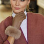 Soft Vegan Leather Gloves With Faux Fur Cuff, thumbnail 3 of 11