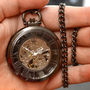 Black Open Face Personalised Pocket Watch, thumbnail 3 of 4
