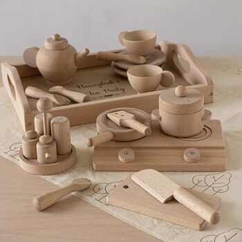 Personalised Wooden Play Tea Set, 3 of 6